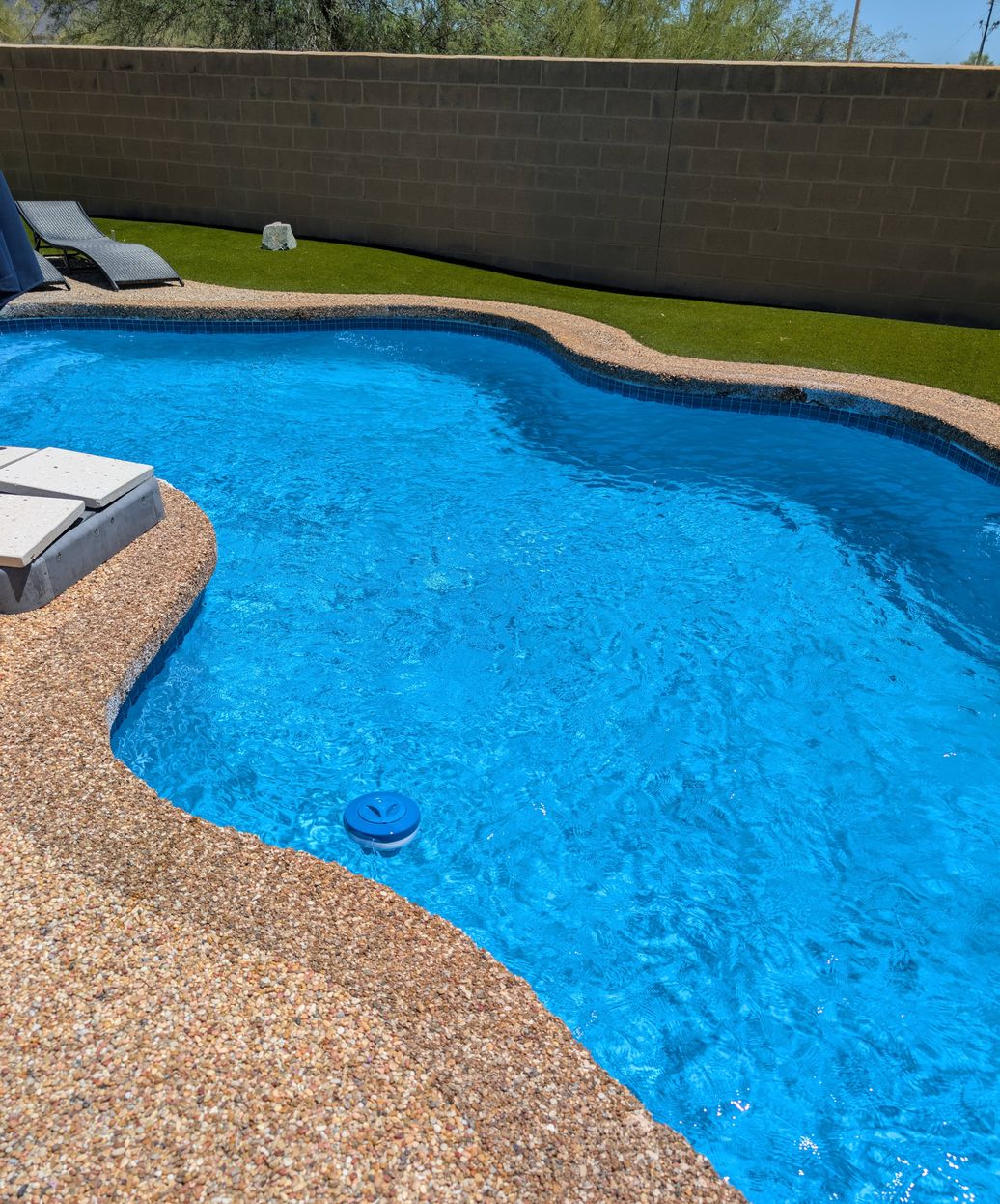 beautiful clean blue pool after professional acid wash restoration